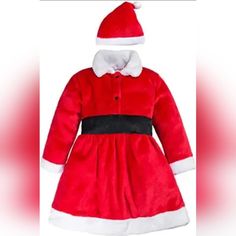 New Baby Girl Christmas Dress With Matching Santa Hat Outfit 3-6 Mo. This Is Brand New But It Was A Previous Store Return. (It May Be Missing Tags) This Is How I Was Able To Get The Discount. I Accept Reasonable Offers And Discount Bundles!! Check Out My Other Listings And Follow Me!! I Have Over 4500 Listings And Offer Buy2 Get 3rd Free Or 30% Off 5+ Items At @Pepepizzazz On Posh App, Use My Invite Code "Pepepizzazz" For Extra $10 Coupon Girl Christmas Outfit, Overall Romper, Winter Baby Clothes, Hat Outfit, Girls Christmas Outfits, Baby Christmas Outfit