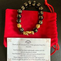 Genuine Feng Shui Bracelet Good Luck Dragon Nwt Comes With The Card And Dust Bag For It Thank You For Shopping Chloe’s Closet! Please Comment If You Have Any Questions! Feng Shui Bracelet, Luck Dragon, Dragon Bracelet, Feng Shui, Womens Jewelry Bracelets, Good Luck, Chloe, Dust Bag, Thank You