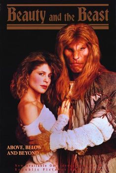 beauty and the beast movie poster with an image of a woman holding a man's arm