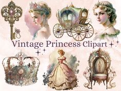 vintage princess clipart and illustrations