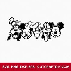 mickey mouse and friends svg dxf eps cut files