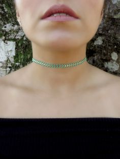 "Gold Leaves Choker, Delicate Choker Necklace, Metal Choker, Turquoise Tattoo Choker, Patterned Leaf Choker, Thin Choker, Statement Choker. ❤ BUY ANY 2 ITEMS ANS GET 15% OFF!! (USE COUPON CODE '15OFF') ❤ ❤ BUY ANY 4 ITEMS ANS GET 20% OFF!! (USE COUPON CODE '20OFF') ❤ ❤ BUY ANY 6 ITEMS AND GET 25% OFF!! ((USE COUPON CODE '25OFF') ❤ Complete any outfit with this unique gorgeous fashionable and trendy delicate metal gold and turquoise choker necklace ! Made from 6 x 5mm gold plated and turquoise le Turquoise Tattoo, Delicate Choker Necklace, Delicate Choker, Black Lace Choker, Turquoise Choker, Tattoo Choker, Metal Choker, Statement Choker, Gold Leaves