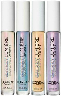 L'Oreal Paris Infallible Galaxy Lumiere Holographic Lip Gloss - Pick Color.         Click images to enlarge Description BUY 2, GET 1 FREE You must add all three to your cart to receive the discount.  Discount will be applied when you add qualifying items in your cart.   This Infallible holographic lip gloss is loaded with iridescent pearls. Wear alone or as a top coat to create a prismatic hue and transform any lip look. Opal Light: Champagne with a rose gold sheen. Ethereal Gold: Gold with irid Holographic Eyeshadow, Holographic Lips, Makeup Finds, Holiday Lip, Loreal Paris Infallible, Shimmer Lip Gloss, Glitter Lip Gloss, Bare Lip, La Colors