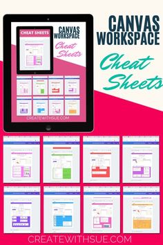the canvas workspace is displayed on an ipad with text that reads canvas workspace check sheets