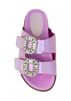 Bedazzled buckles add a touch of glam to these stylish sandals from SHUSHOP. | SHUSHOP Youth Girls Bridget Sandals, Pink, 5M Glamorous Summer Sandals With Buckle Closure, Trendy Silver Sandals With Buckle Closure, Bridget Sandals, Stylish Sandals, Sandals, Pink