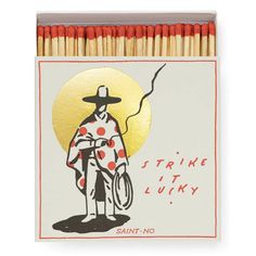 Product image of the Strike It Lucky Matchbox Long Matches, Stationery Brand, Apothecary Candles, Letterpress Greeting Cards, Gold Elephant, Candle Gift Set, Square Art, Gorgeous Glass, Bees Knees