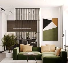 Modern Sleek Stainless Steel Partition Wall Panel Custom Size Stainless Steel Partition, Home Cozy, Fall Decor Ideas, Living Room Partition, Living Room Partition Design, Room Partition Designs, Partition Design, Room Partition, Living Room Green