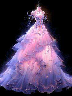 Ball Gowns Fantasy, Rainbow Wedding Dress, Light Up Dresses, Flower Prom Dress, Pretty Quinceanera Dresses