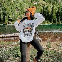 Mountain Mama Sweatshirt - Mountain Moverz Mountain Mama, Colorful Sweatshirt, Santa Sweatshirt, Girl Clipart, Embroidered Crewneck, Mama Sweatshirt, Winter Sweatshirt, Vision Boards, Oversized Tee