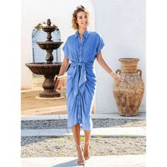 Womens Blouses, Button Down Short Sleeve, Denim Button Down, Shirtdress, Waist Tie, Denim Women, Button Downs, Blouses For Women, Blouses