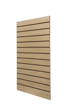 a wooden slatted wall panel with vertical slats on the bottom and sides