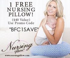 a woman holding a baby in her arms with the caption nursing pillow on it