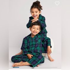 Just In Time For The Holidays, Get Your Whole Fam Together For A Jam Session With Matching Jingle Jammies - Set Includes Plaid Pajama Shirt And Matching Pajama Pants. - Notched Collar. - Long Sleeves. - Full-Length Buttoned Placket. - Patch Pocket At Chest. - Pants Have Elasticized Pull-On Waist. - Soft-Washed Twill Has A Flannel-Like Look And Feel. Pajama Shirt Has Relaxed Fit Through Body And Hits Below Waist. - Pajama Pants Sit At Waist With Straight Leg - Polyester 100% - Machine Wash Cold, Matching Pajama Pants, Old Navy Pajamas, Old Navy Toddler Girl, Family Pjs, Matching Pajama, Unisex Pajamas, Jam Session, Plaid Pajama, Flannel Pajama Pants