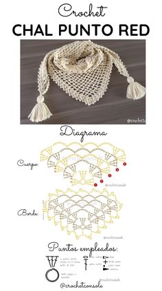 crochet shawl pattern with instructions to make it in different colors and sizes