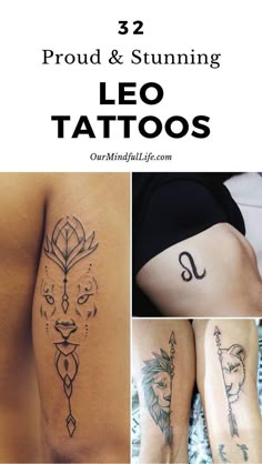 some tattoos that are on the back of someone's legs and arms, with text overlaying them