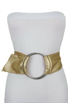 Trendy Fashion Unique, Chic Jewelry Accessory Belt - Silver Ring Buckle Style : Fashion / Hot Fancy / Elegant Dressy / Waist / Hip / High Waist / Popular / Premium Material: Faux Leather / Fabric / Metal Buckle Color : GoldAdjustable Can Fit Size Small - Large Waist Size: About 28"-40"Belt Width : About 3 2/8" WidthOccasion: Party, Prom, Wedding, Bridal, Office, Cocktail, Gift, Christmas, This Is A Very Beautiful Fashionable Luxury Divas Belt.Chic And Unique That Can Add A Lot For Any OutfitGrea Bridal Office, Accessory Belt, Fashion Unique, Big Rings, Faux Leather Fabric, Chic Jewelry, Prom Wedding, Cute Woman, Leather Fabric