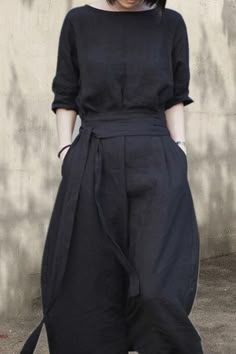 Mode Edgy, Minimalisticky Chic, Long Dress Korean, Sukienki Maksi, Casual Maxi Dress, Dresses Cotton, Japanese Harajuku, Dress Korean, Linen Fashion