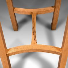 a close up of a wooden stool on a white background with no one around it