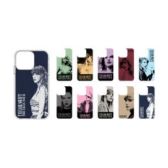 the phone case is designed to look like it has different images on it, including two women and one man