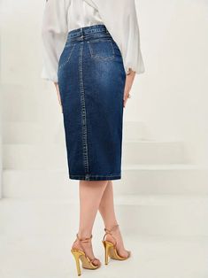 Vintage Washed Split Denim Skirt with Zipper Closure and Pockets Discover the perfect fusion of vintage aesthetics and contemporary elegance with our Vintage Washed Split Denim Skirt. Elevate your style effortlessly with this exquisite piece that exudes charm and sophistication. Key Features: Chic side split design: Adds a touch of flair and uniqueness to your look. Classic zipper closure: Ensures a secure and comfortable fit. Convenient pockets: Slash pockets for practicality and style. Vintage Split Denim Skirt, Stylish Denim Skirt, Casual Denim Skirt, Midi Denim Skirt, Skirt With Zipper, Long Denim Skirt, Midi Denim, Distressed Denim Skirt, Skirt Zipper