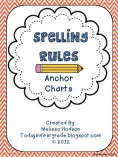 the spelling rules anchor chart is shown with a pencil in it's middle corner