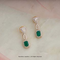 Latest Diamond Earrings Design, Desi Suits, Navrathan Jewellers, Kids Studs, 22 Carat Gold Jewellery, Simple Gold Earrings, Diamond Jewelry Earrings, New Gold Jewellery Designs