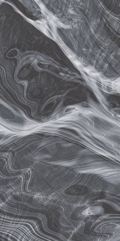 an abstract black and white painting with wavy lines in the water, as well as waves