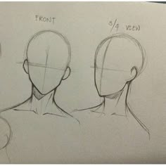 three different views of the head and neck of a person's head, from front to back