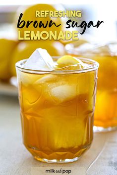 Good Lemonade Recipe, Homemade Brown Sugar, Best Lemonade, Christmas Punch Recipes, Brown Sugar Syrup, Southern Recipes Soul Food, Squeezed Lemon, Breakfast Drink