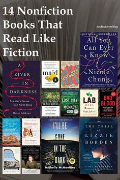 books that read like fiction are featured in this graphic book cover art printable poster