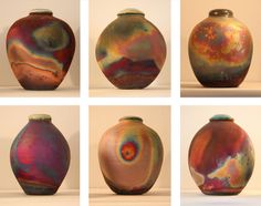 six different types of vases are shown in multiple pictures, each with an abstract design