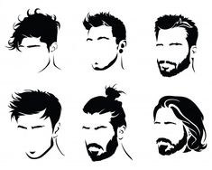 Conjunto de peinados para hombres. colec... | Premium Vector #Freepik #vector #vintage Beard Drawing, Mens Hairstyles With Beard, Gents Hair Style, Mens Facial, Mens Hairstyle, Mens Hairstyles Thick Hair, Hair Sketch, Silhouette Stencil, Male Character