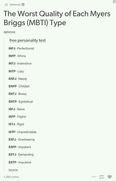 Needy and sometimes when I take it... I'm Overbearing... Ugh... even when it's just a personality test it's no fun to take negative feedback What Does Mbti Stand For, Infj Perfectionist, Meyers Briggs Personality Types, Isfj T, Intj Istj, Estj Personality, Myer Briggs, Infp Infj