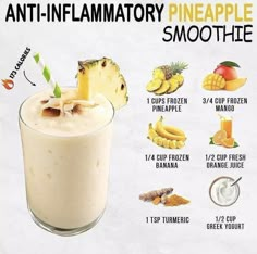 an info poster describing the benefits of pineapple smoothie