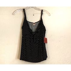 Nwt Mossimo Black & White Polka Dot Sleeveless Blouse With Bow. Adjustable Straps. Size: Small Measurements: Length: 21", Bust (Pit To Pit) 16" Material: 97% Rayon, 3% Spandex Please Feel Free To Ask Questions Or Send Offers! :) No Trades! Casual Polka Dot Tank Top, Chic Polka Dot Tank Top For Summer, Sleeveless Polka Dot Top For Beach, Fitted Polka Dot Tank Top, Polka Dot Sleeveless Tank Top, Casual Polka Dot Sleeveless Top, Fitted Polka Dot Casual Tank Top, Sleeveless Polka Dot Summer Tops, Sleeveless Polka Dot Top For Summer