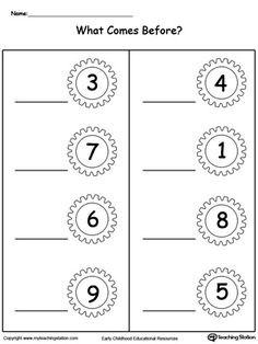 the printable worksheet for numbers 1 - 10 with gears and numbers on it