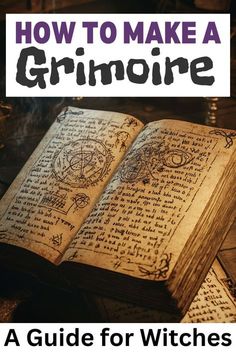 To start making a grimoire, think of it as both a book and an ideas journal. Choose a book cover that reflects your style, whether you prefer a de sorcière theme or another design. Fill the pages with your magical ideas, including spells, rituals, and personal reflections. Use creative art to enhance the aesthetic, cover and pages. Your grimoire should be a unique expression of your identity as a witch. Diy Witches Spell Book, Spells Witchcraft Aesthetic, Wiccan Spell Book Diy, Witch Spell Book Aesthetic, Grimoire Index Ideas, Grimoire Book Pages, Witch Grimoire Aesthetic, Grimoire Title Page