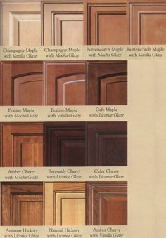 the different types of kitchen cabinets and doors are shown in this advertisement for cabinet door styles