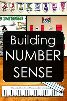 a building number sense game with rulers on the table