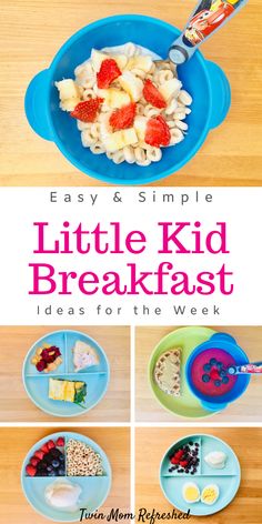 easy and simple little kid breakfast ideas for the week