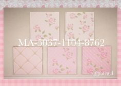 pink and green wallpapers with roses on them in different sizes, shapes and colors