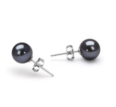 6-7mm AAAA Quality Freshwater Cultured Pearl Earring Pair in Black Black Pearl Earrings, Pearl Earring Set, Black Freshwater Pearls, Cultured Pearl Bracelet, Confident Women, Freshwater Pearl Jewelry, Cultured Pearl Necklace, Pearl Earring, Pearl Set