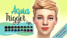 an animated image of a woman's face with the words aqua trigger on it