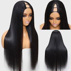 The Yaki Straight V Part Wig allows you to wear your own real part with leave out and no lace. Unlike a lace wig, there are no little lace holes to try to conceal. No Lace, No Glue, No Leave-out Hair Material:100% Virgin Human Hair Hair Color:Natural Color WigDensity:150% Density V Part Wig Hair Length:14 inches-24 inches Available, Very Soft, Healthy and Thick Cap Size:22"-22.5" Average Size V Part Wig, Straight Human Hair Wig, U Part Wig, U Part, Glueless Wig, Wig Human Hair, Sew In, Hair Length, No Sew