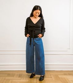 Simone Jeans in Washed Indigo | LOUP – Loup Fall High-waisted Jeans For Everyday Wear, High-waisted Cropped Jeans With Five Pockets For Fall, High-waisted Cropped Jeans For Fall, Versatile Denim Bottoms For Fall, Versatile High Rise Flare Jeans For Fall, Relaxed Fit High-waisted Jeans For Fall, Fall High-waisted Relaxed Fit Jeans, Fall Dark Wash High-waisted Jeans, Fall Season Dark Wash High-waisted Jeans