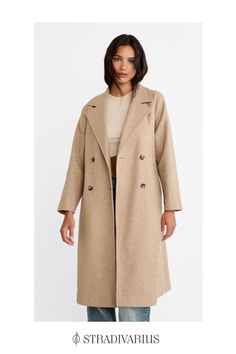 Long soft-touch trench coat with a lapel collar and long sleeves. Side pockets. Double-breasted front with contrasting buttons and a coloured belt. Available in several colours. Coat Women Fashion, Trench Coats Women, Lapel Collar, Double Breasted, Coats For Women, Trench Coat, France, Collar, Long Sleeve