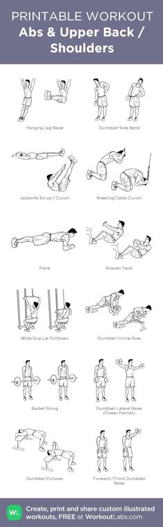 the printable workout poster shows how to do different exercises