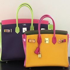 . Hermes Birkin Colours, Birken Bag, Mcm Purse, Hermes Birkin Orange, Rarest Birkin Bag, Hermes Special Order Birkin, Hermes Limited Edition Bag, Leather Bag Design, Colorful Handbags