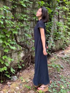 Composition : 100% polyesterCountry of Origin : KOREA Long Shift Dress For Daywear, Relaxed Fit Maxi Dress With Side Slits, Chic Long Shift Dress, Long Spring Dresses With Side Slits, Chic Relaxed Fit A-line Maxi Dress, Jumpsuit Dress, Dress Outfits, Composition, Jumpsuit