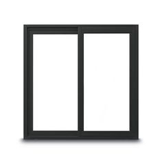 an open black window on a white background